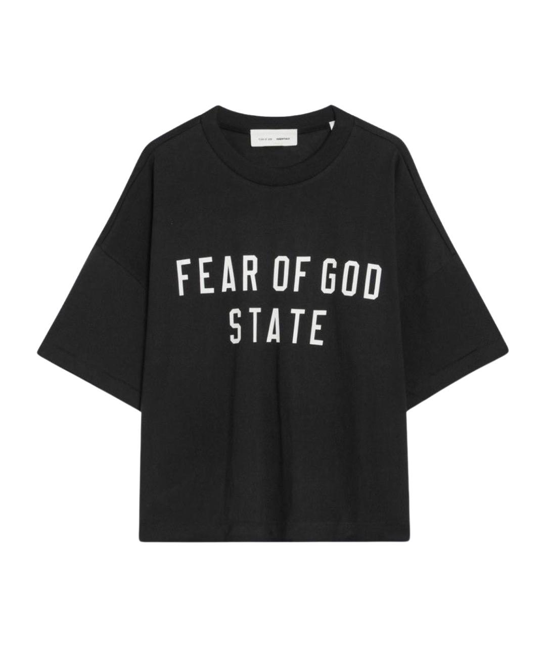 FEAR OF GOD ESSENTIALS Черная хлопковая футболка, фото 1