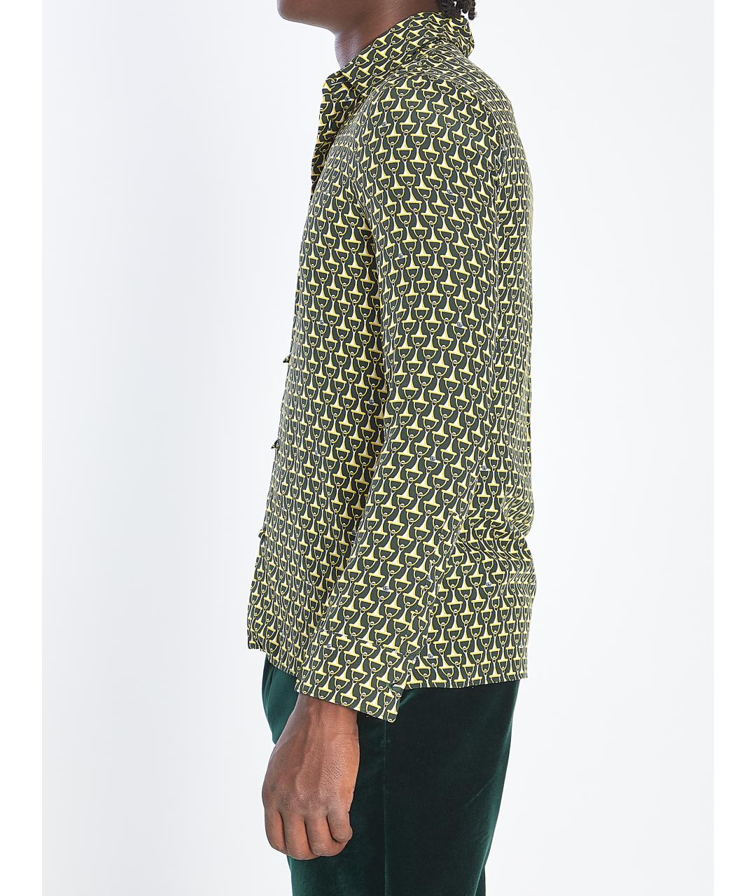 GUCCI Зеленая шелковая кэжуал рубашка, фото 4