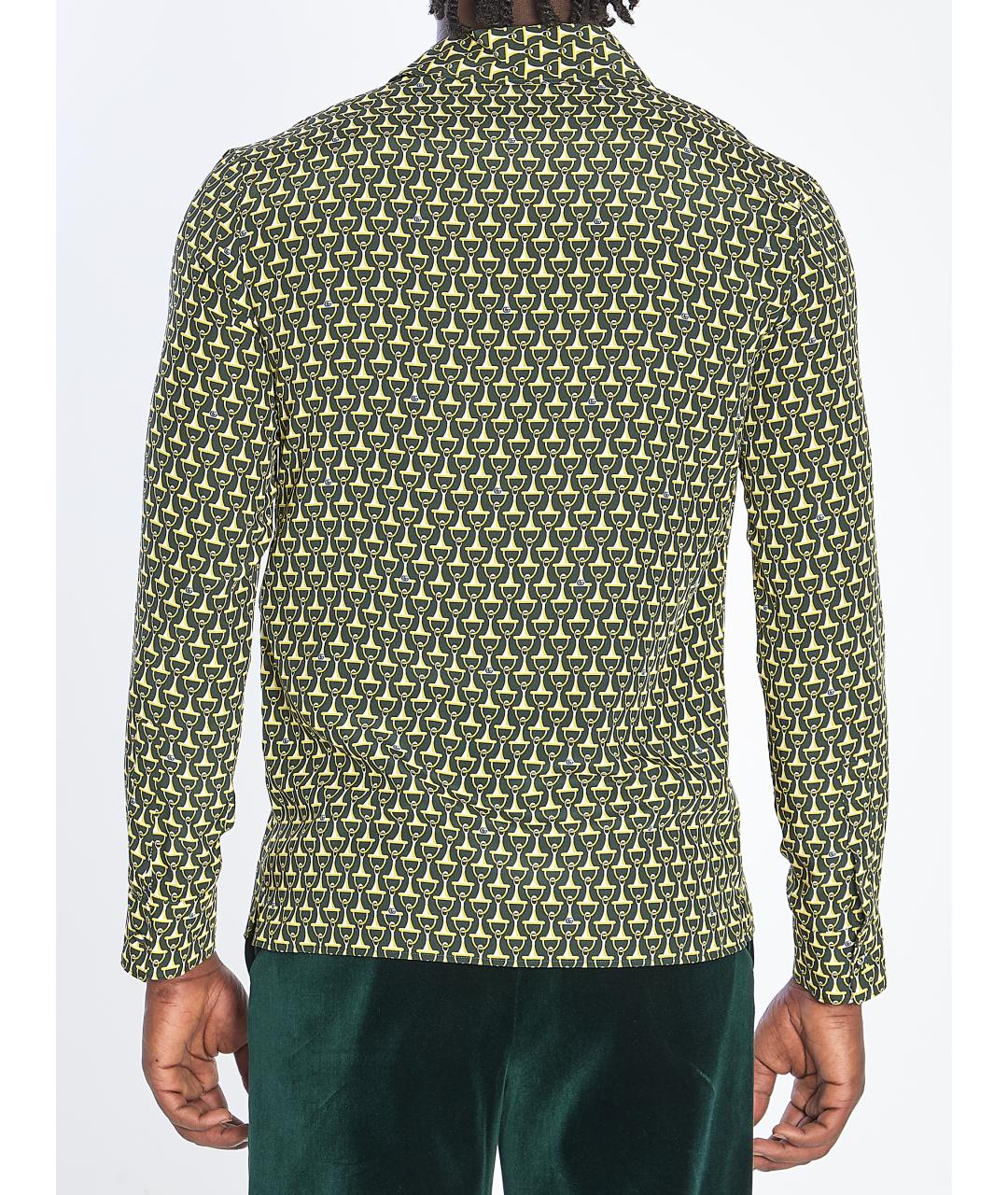 GUCCI Зеленая шелковая кэжуал рубашка, фото 5