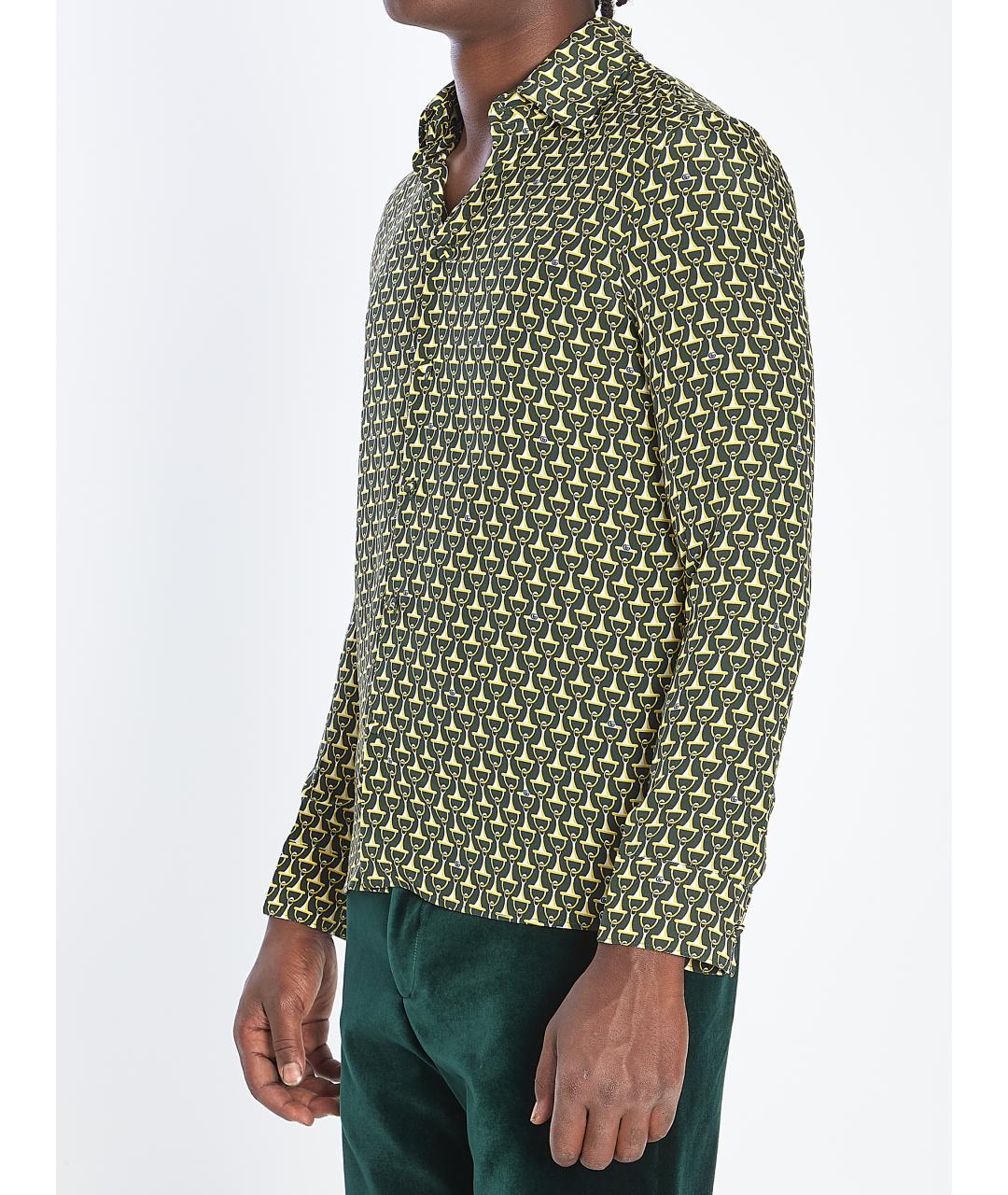 GUCCI Зеленая шелковая кэжуал рубашка, фото 3