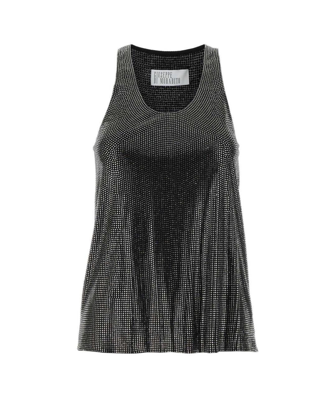 GIUSEPPE DI MORABITO Черная вискозная майка, фото 1