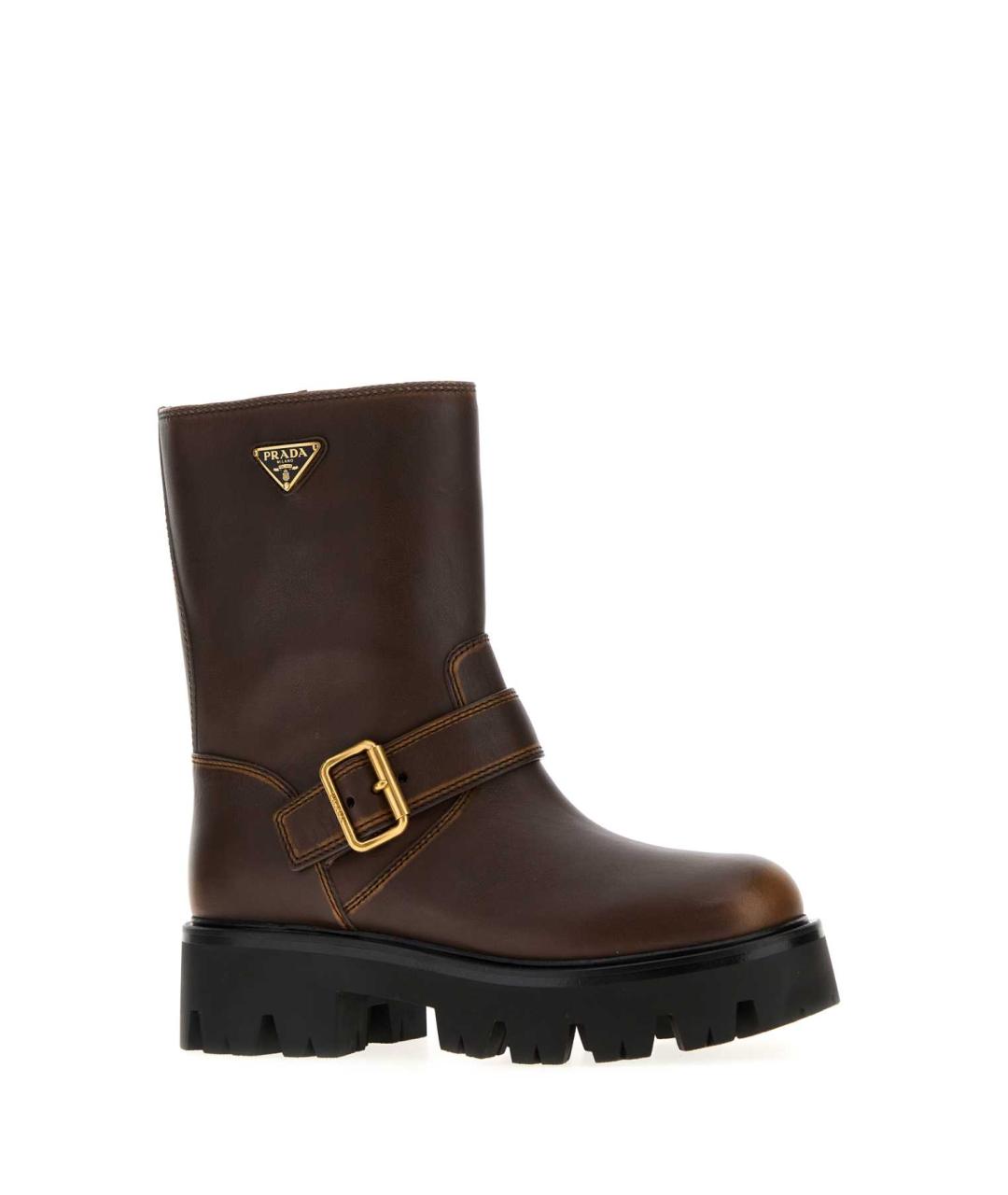 PRADA Коричневые кожаные ботинки, фото 2