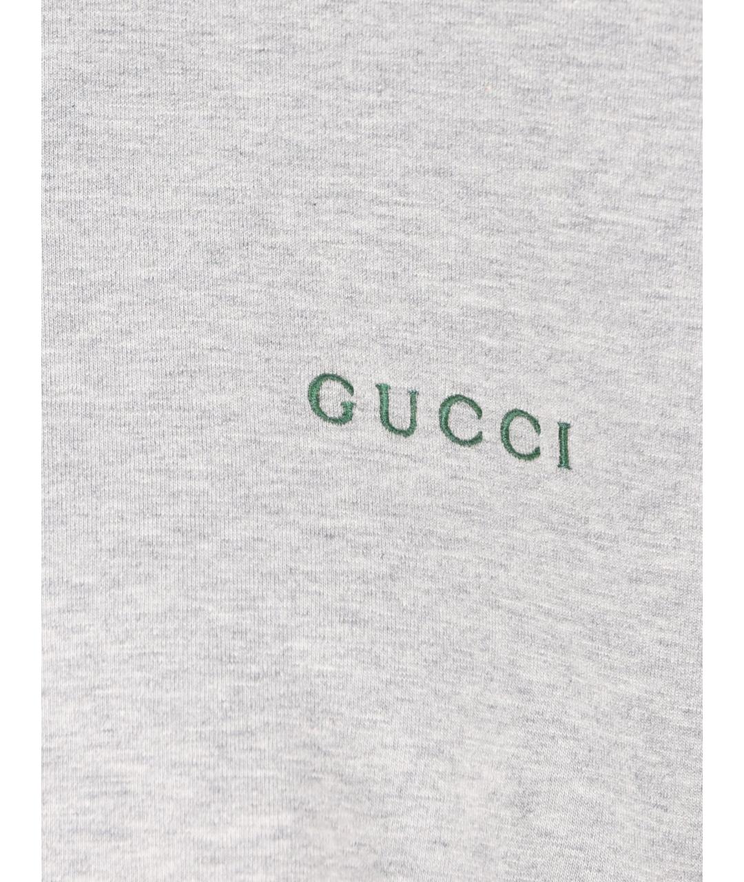 GUCCI Серая хлопковая футболка, фото 4