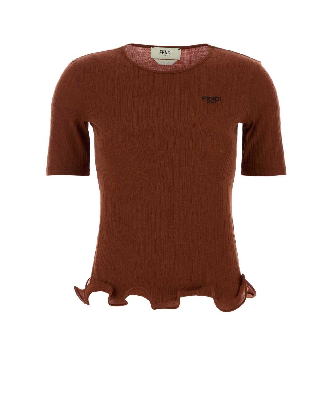 FENDI Красная шерстяная футболка, фото 1