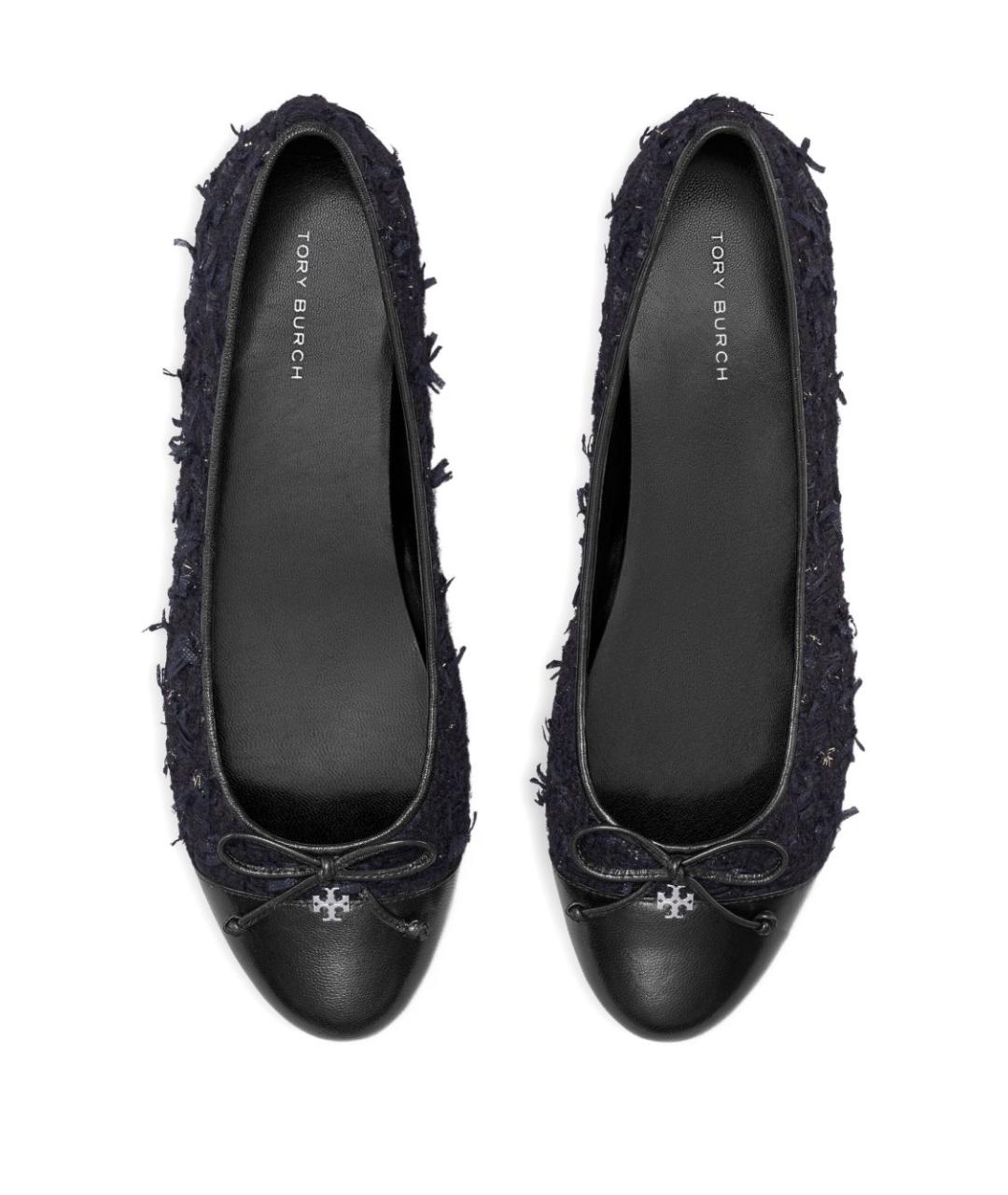 TORY BURCH Синие кожаные балетки, фото 3