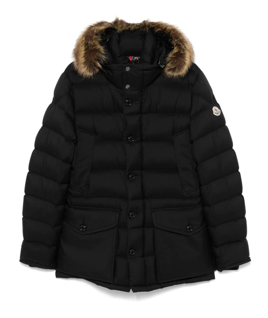MONCLER Черная полиэстеровая парка, фото 1
