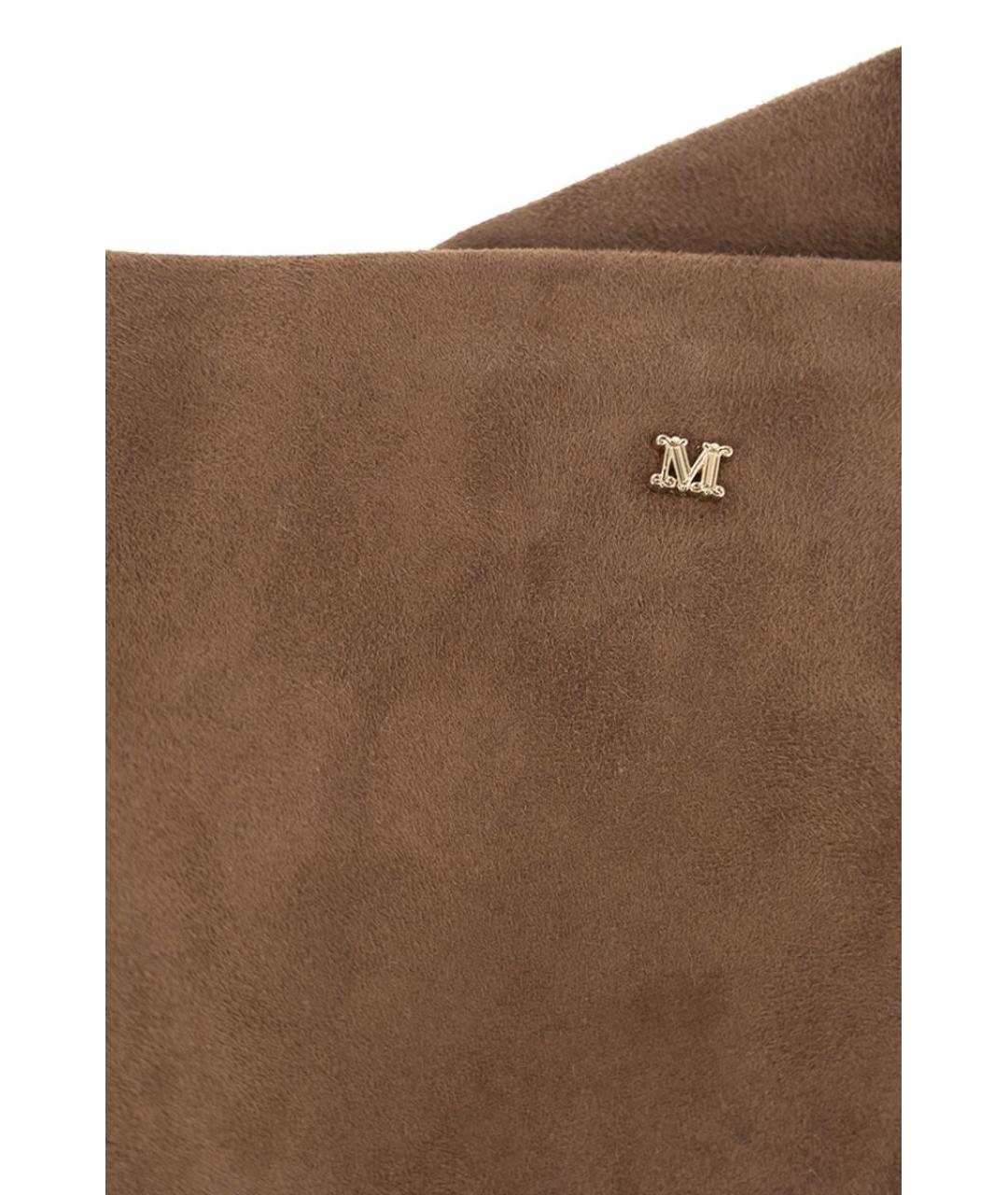 MAX MARA Коричневые кожаные перчатки, фото 2