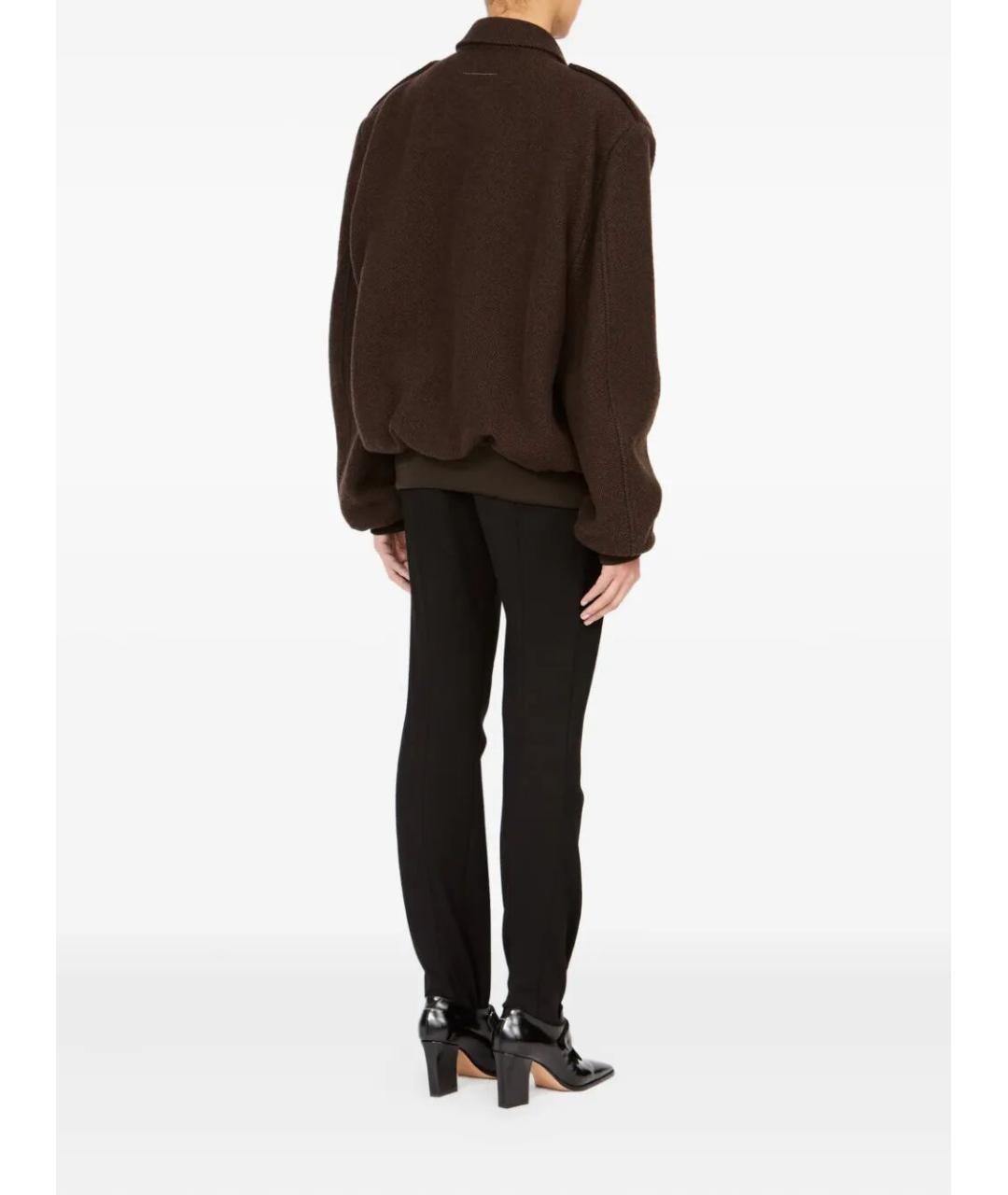 MM6 MAISON MARGIELA Коричневая шерстяная куртка, фото 5