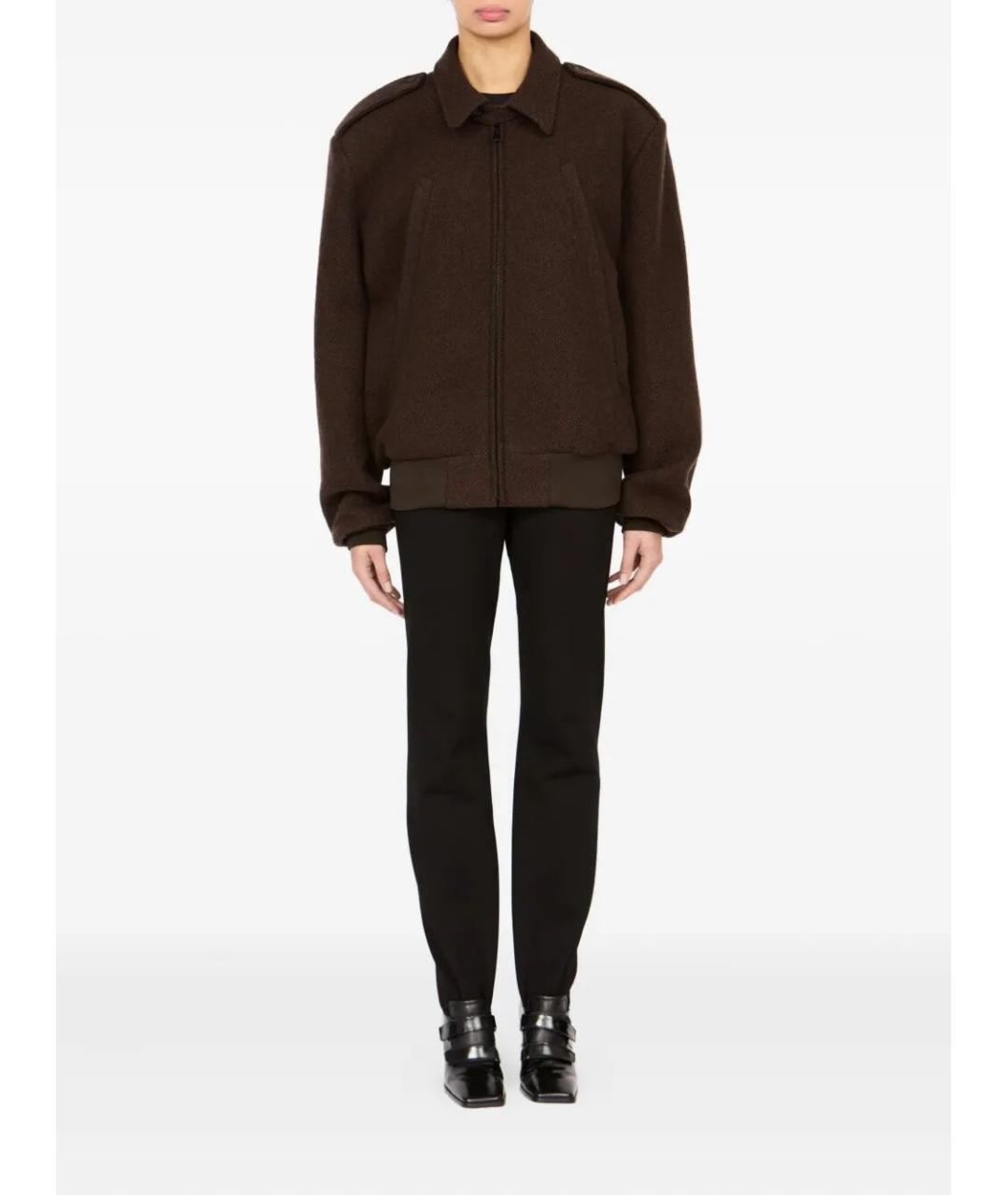 MM6 MAISON MARGIELA Коричневая шерстяная куртка, фото 4