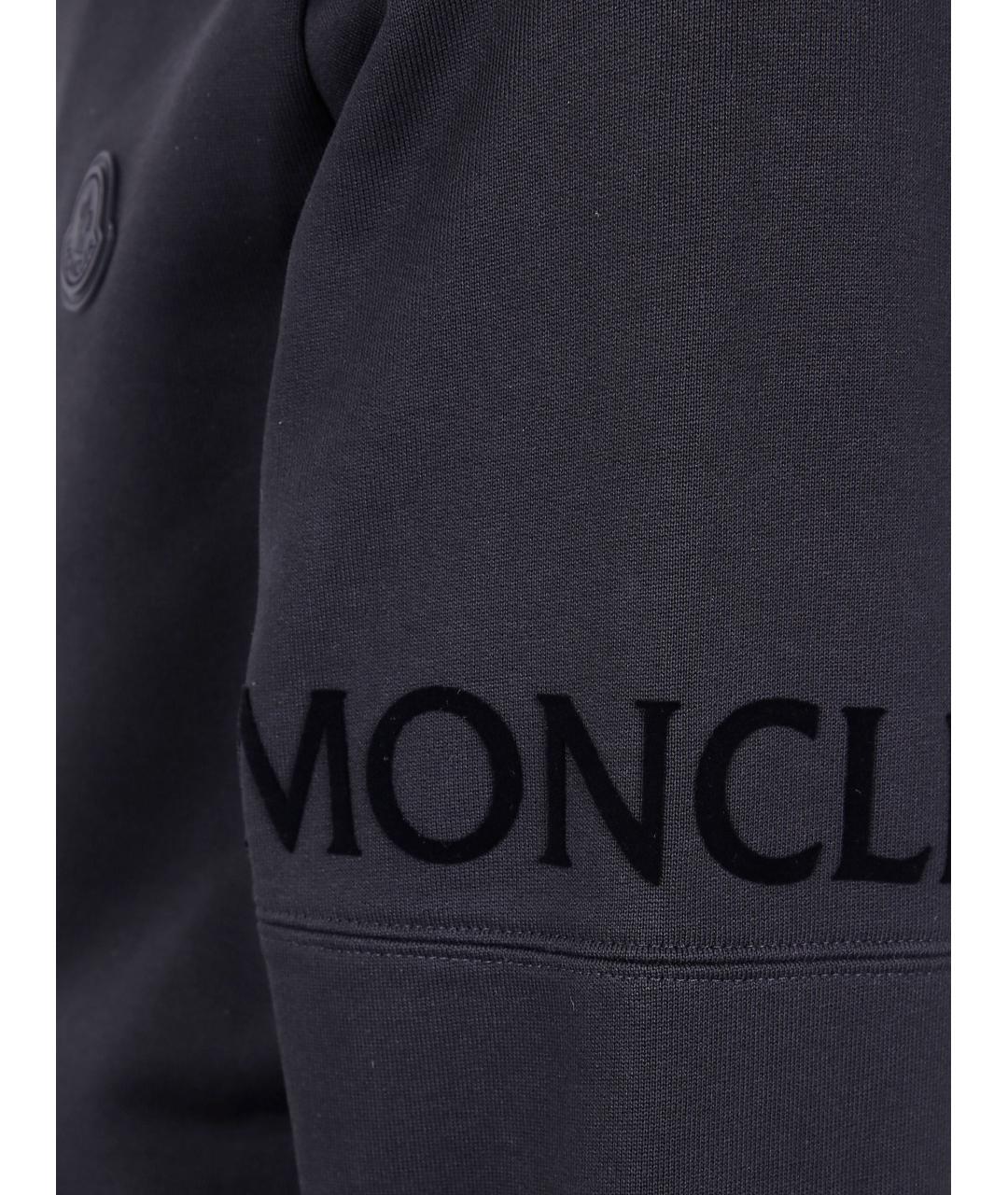 MONCLER Черный хлопковый кардиган, фото 3