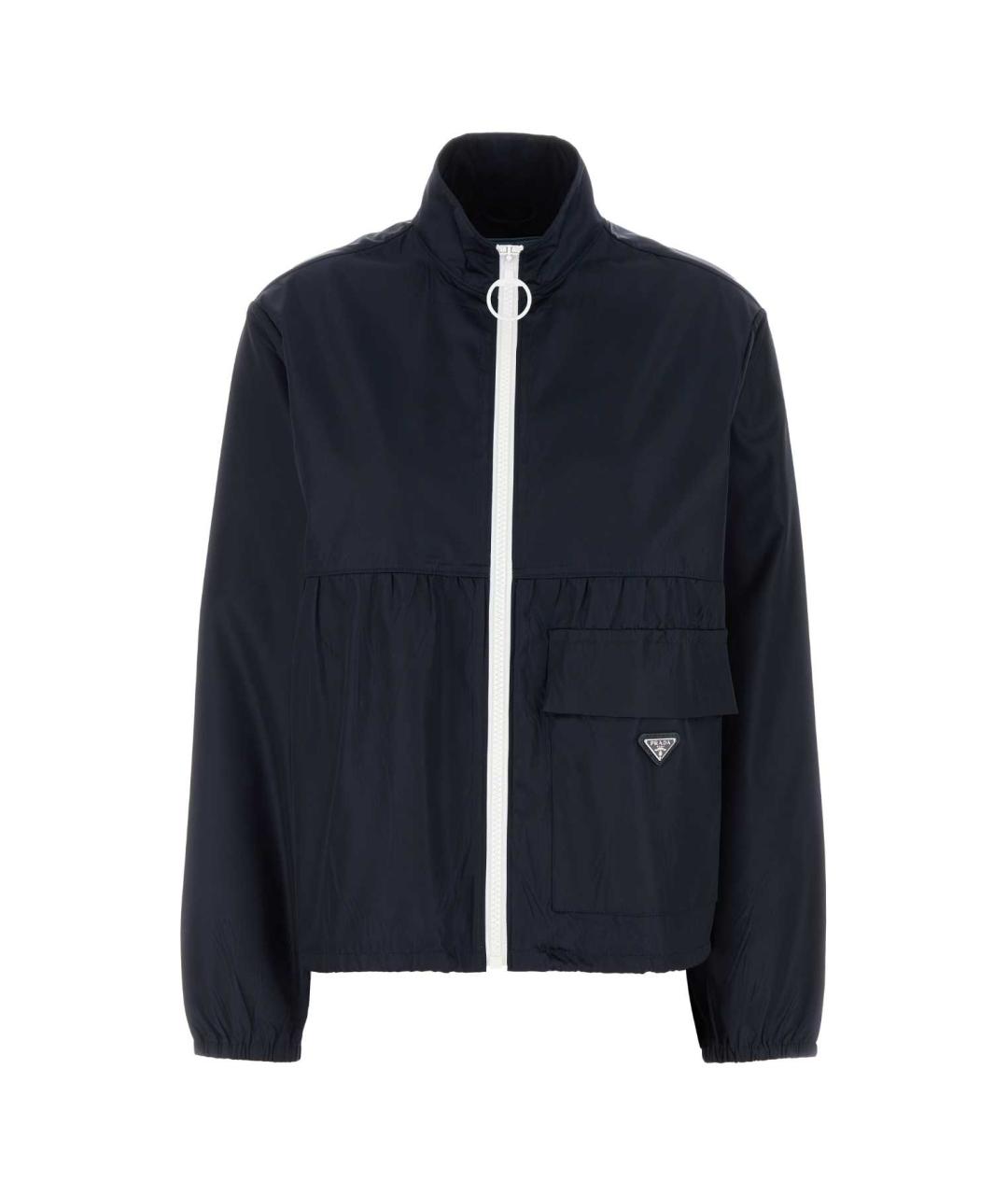 PRADA Темно-синяя полиамидовая куртка, фото 1