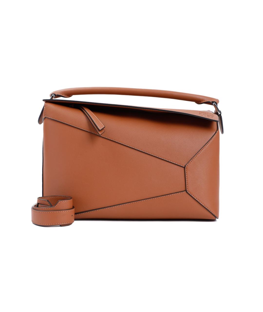 LOEWE Бежевая кожаная сумка на плечо, фото 1