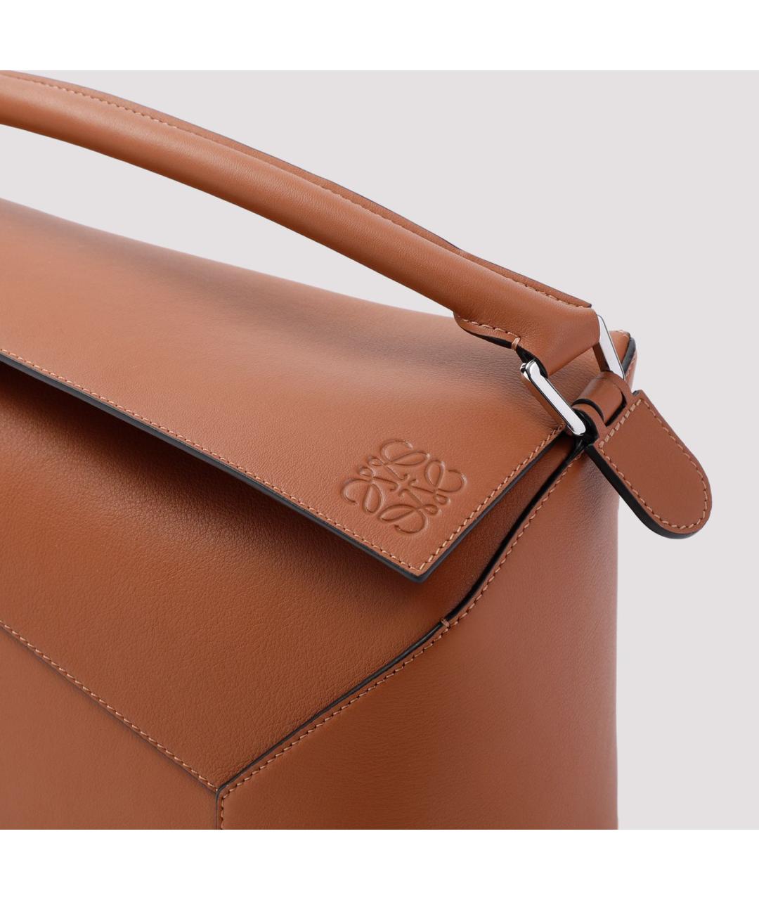 LOEWE Бежевая кожаная сумка на плечо, фото 4