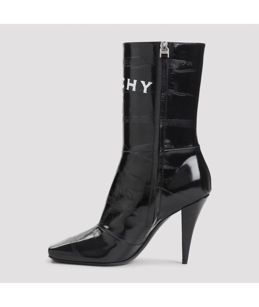 GIVENCHY Черные кожаные сапоги, фото 2