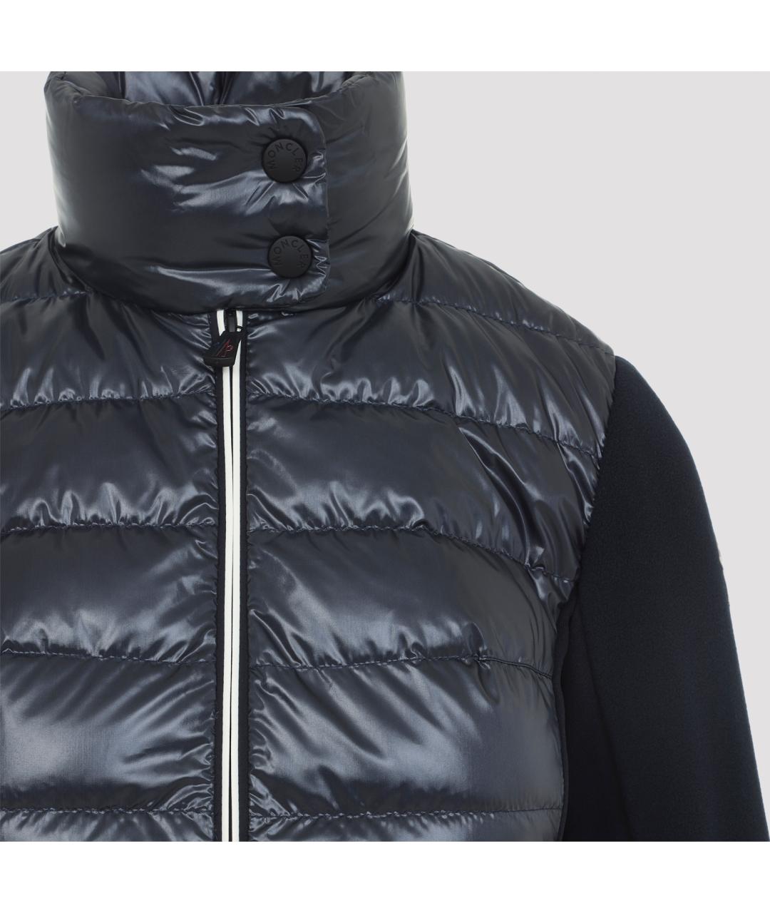 MONCLER Синяя полиэстеровая куртка, фото 4