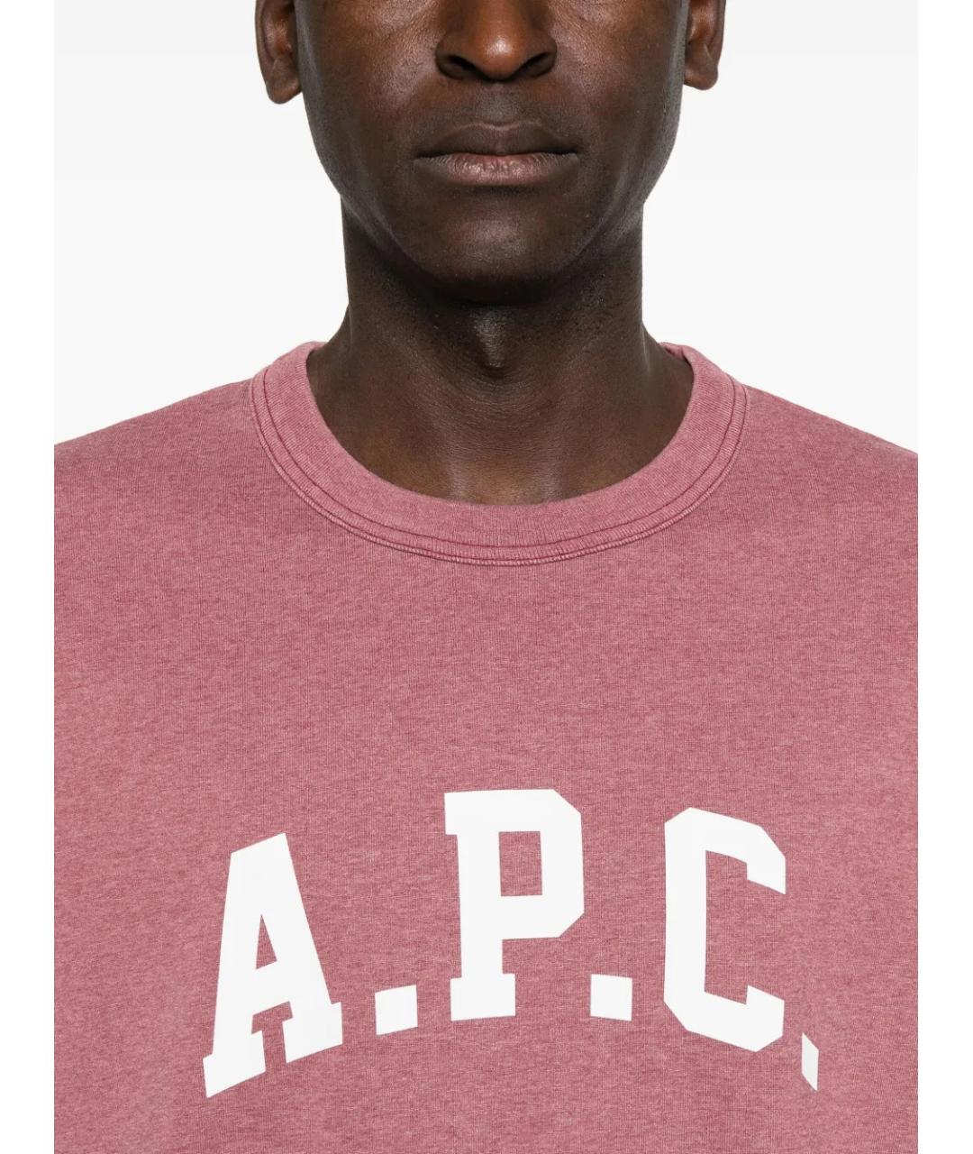 A.P.C. Красная хлопковая футболка, фото 4