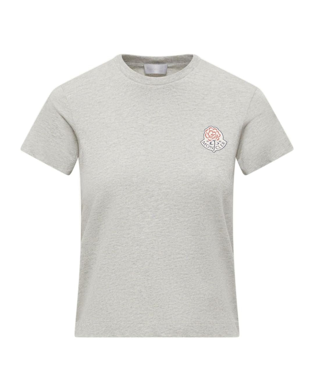 MONCLER Серая хлопковая футболка, фото 1
