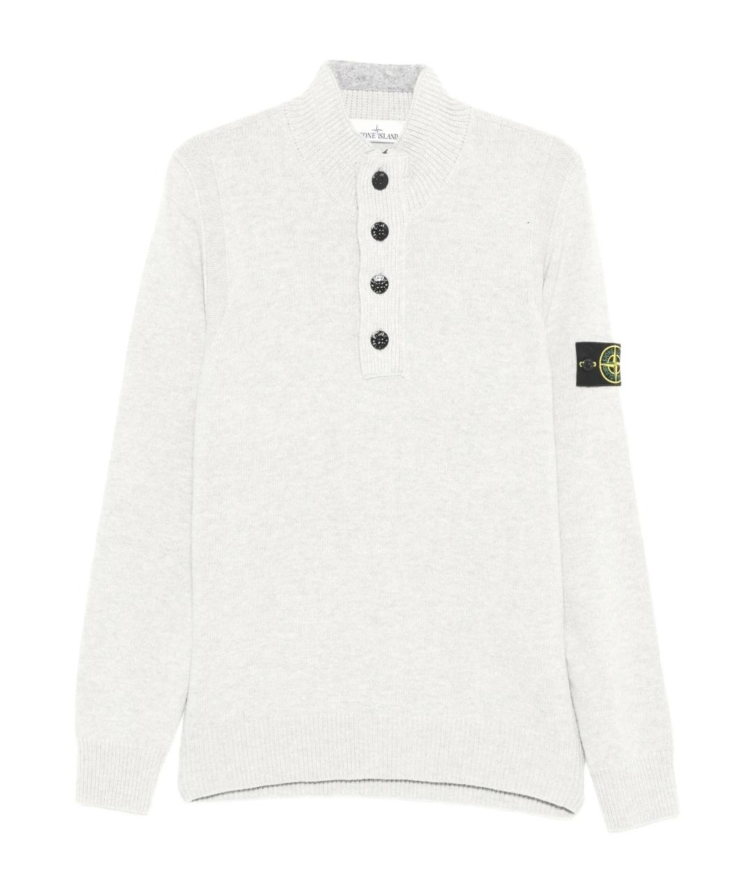 STONE ISLAND Белый шерстяной джемпер / свитер, фото 1