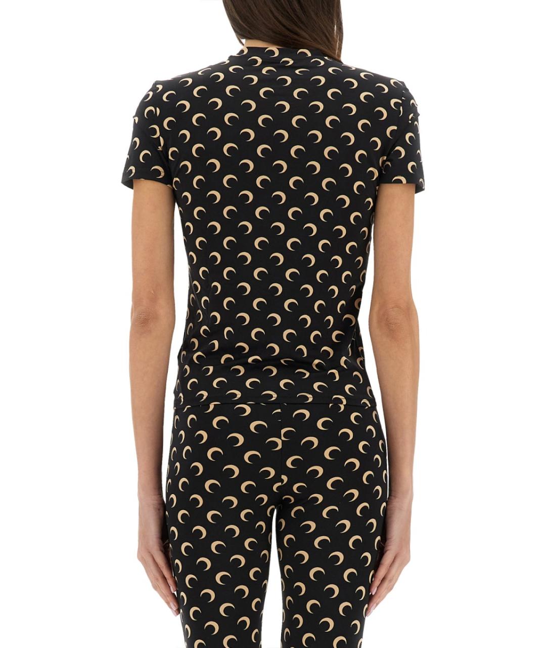 MARINE SERRE Черная полиамидовая футболка, фото 4