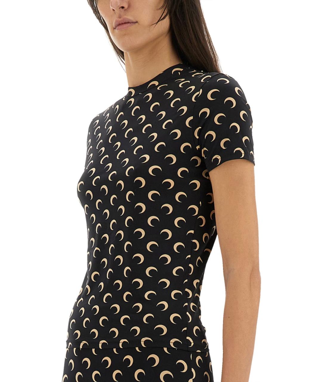 MARINE SERRE Черная полиамидовая футболка, фото 5