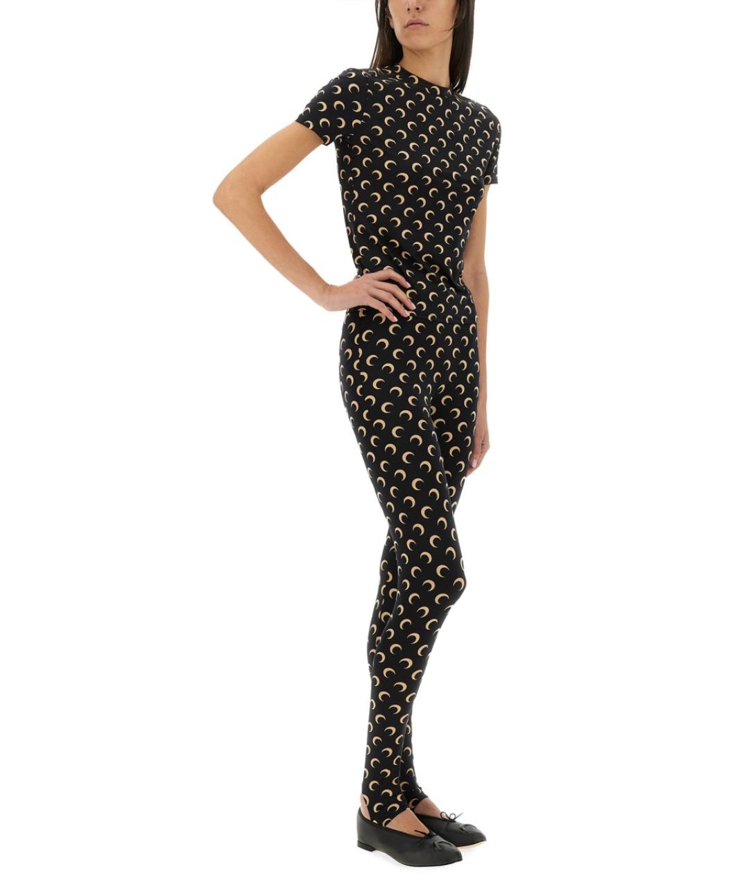 MARINE SERRE Черная полиамидовая футболка, фото 3