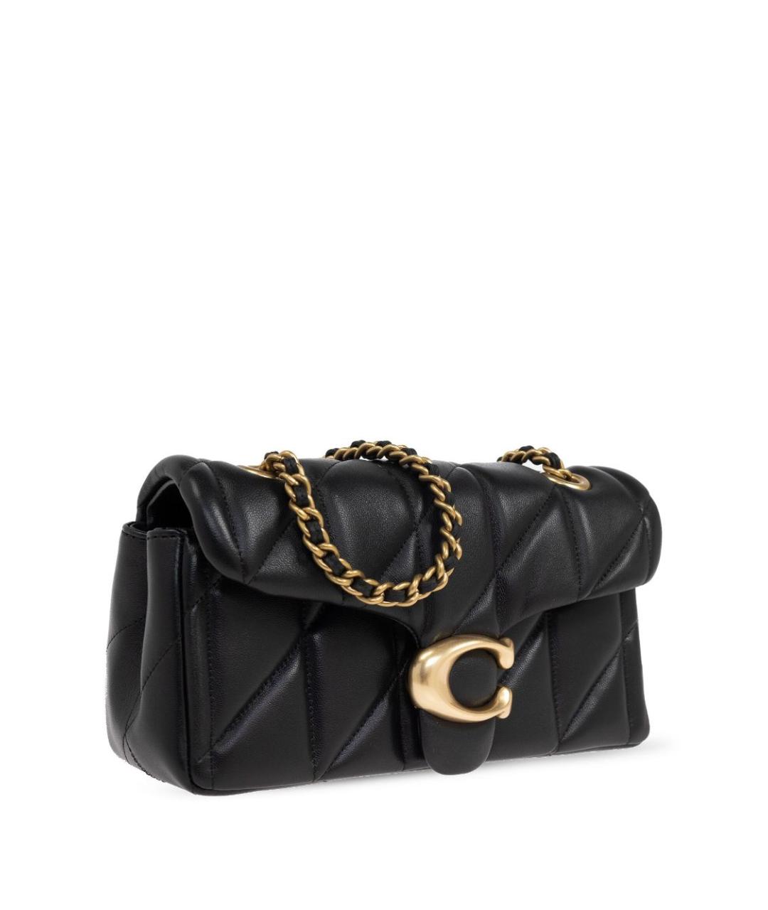 COACH Черная кожаная сумка через плечо, фото 5