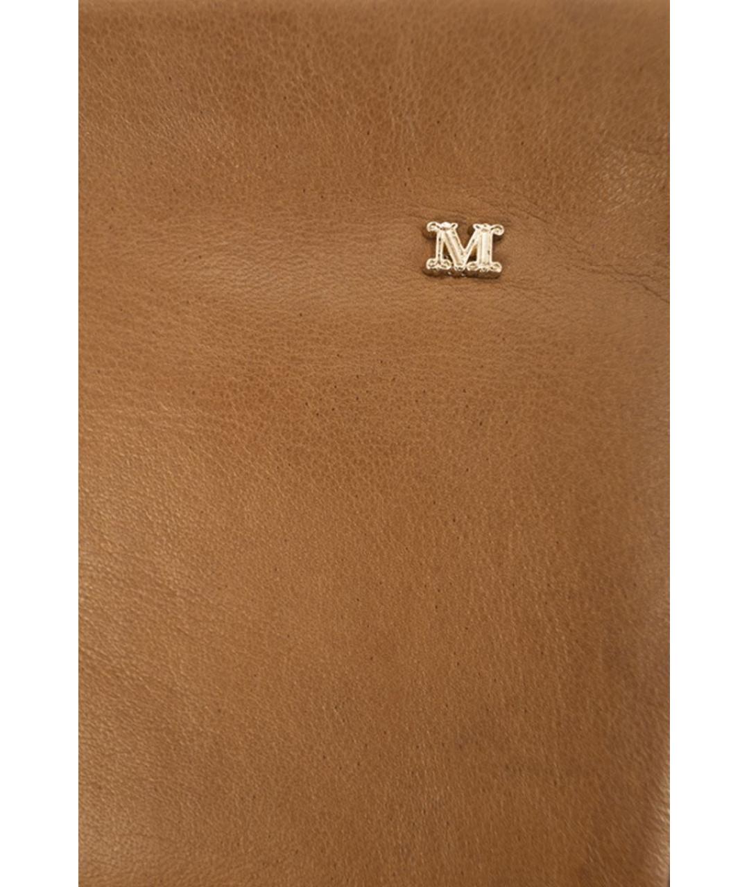 MAX MARA Коричневые кожаные перчатки, фото 2