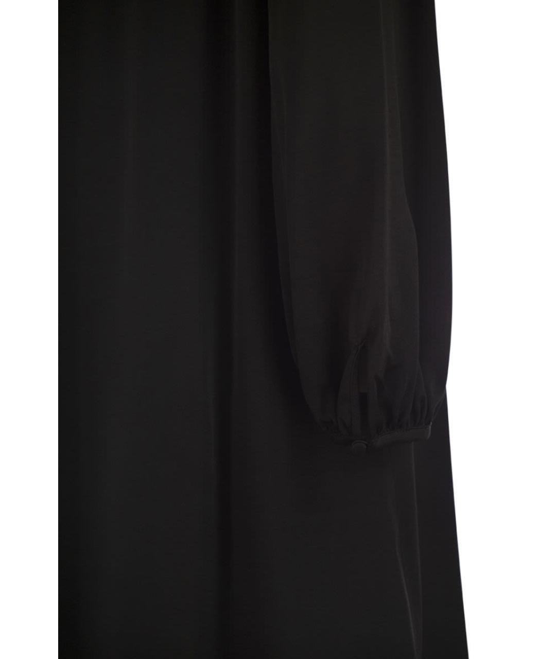 WEEKEND MAX MARA Черное атласное повседневное платье, фото 4
