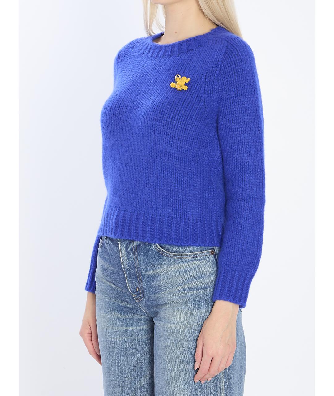 CELINE Синий кашемировый джемпер / свитер, фото 3