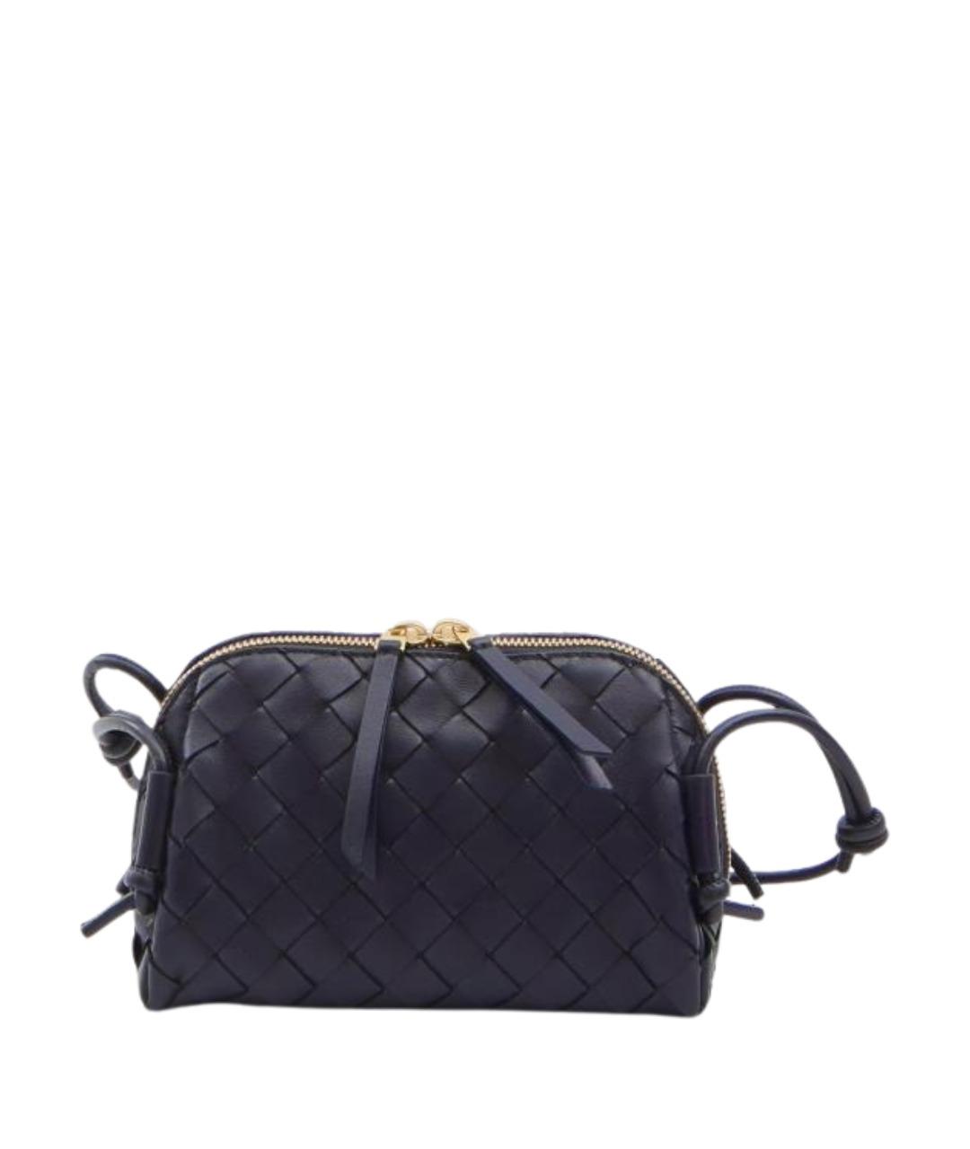 BOTTEGA VENETA Синяя кожаная сумка через плечо, фото 1
