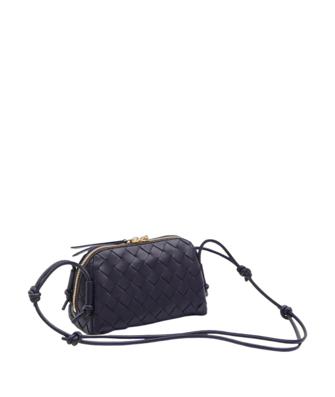 BOTTEGA VENETA Синяя кожаная сумка через плечо, фото 2
