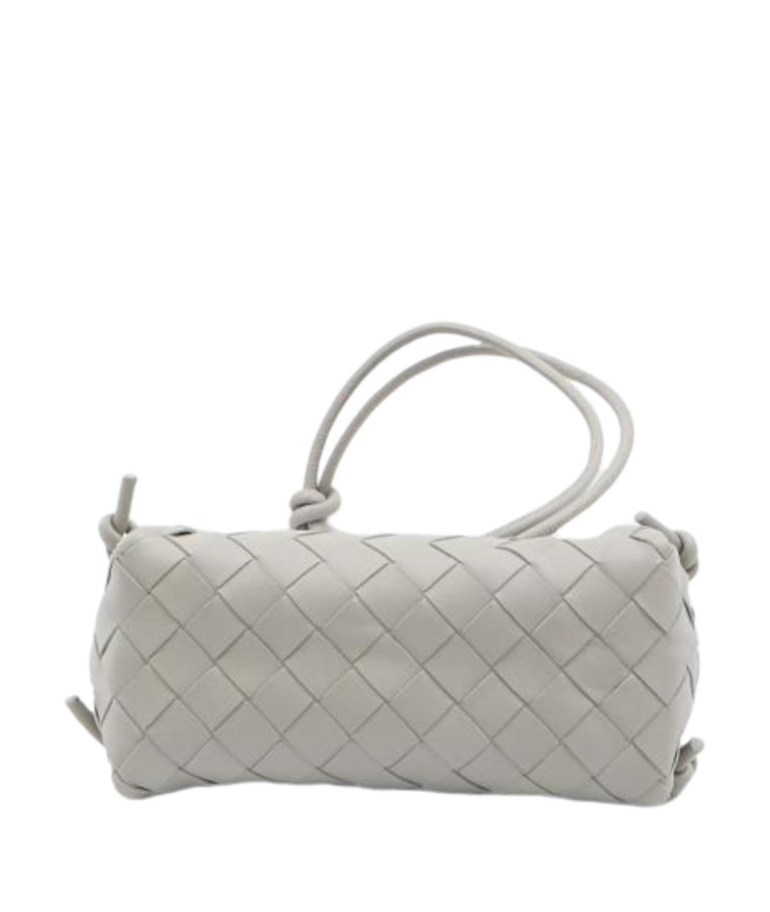 BOTTEGA VENETA Серая кожаная сумка через плечо, фото 3