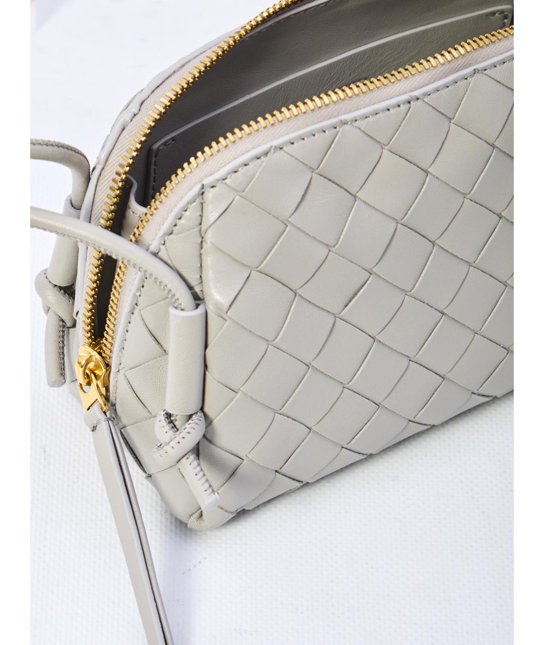 BOTTEGA VENETA Серая кожаная сумка через плечо, фото 4