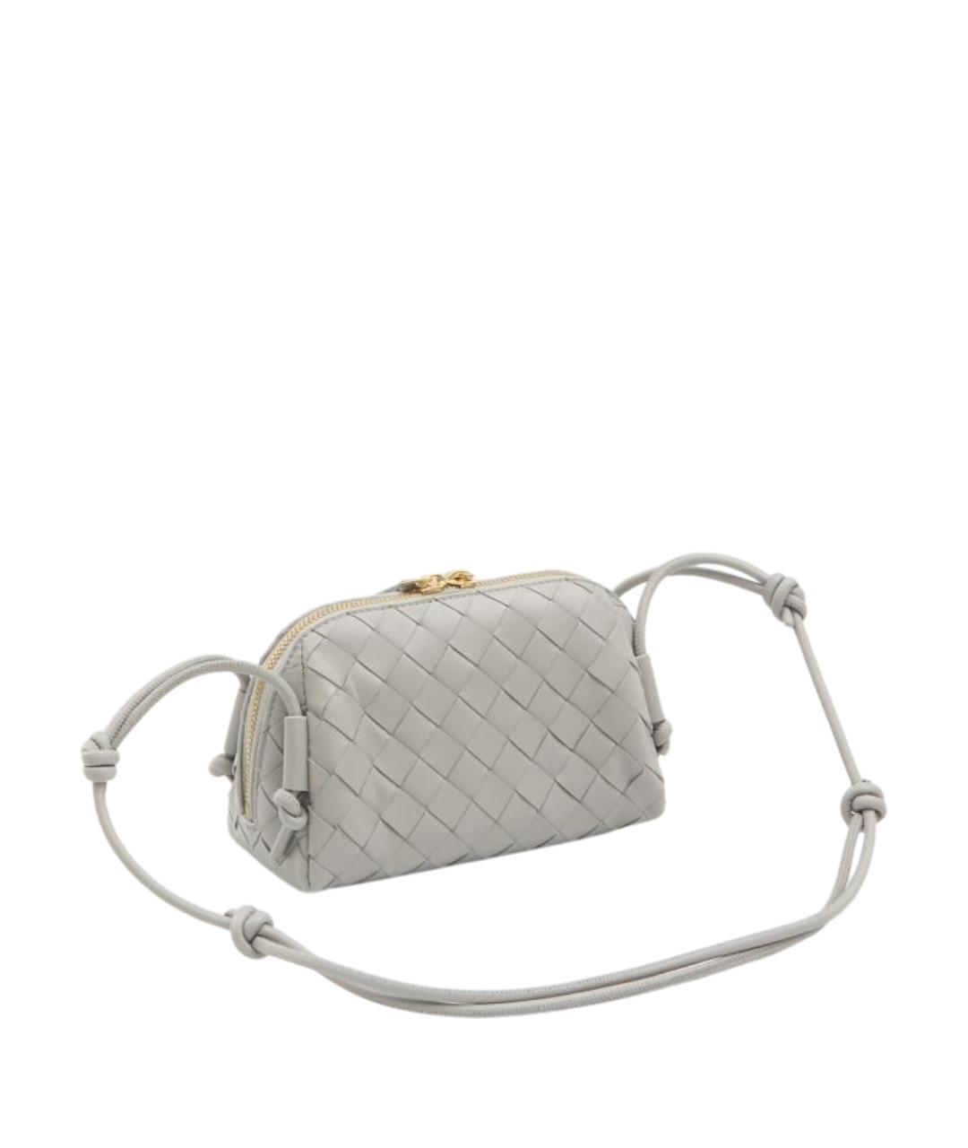 BOTTEGA VENETA Серая кожаная сумка через плечо, фото 2