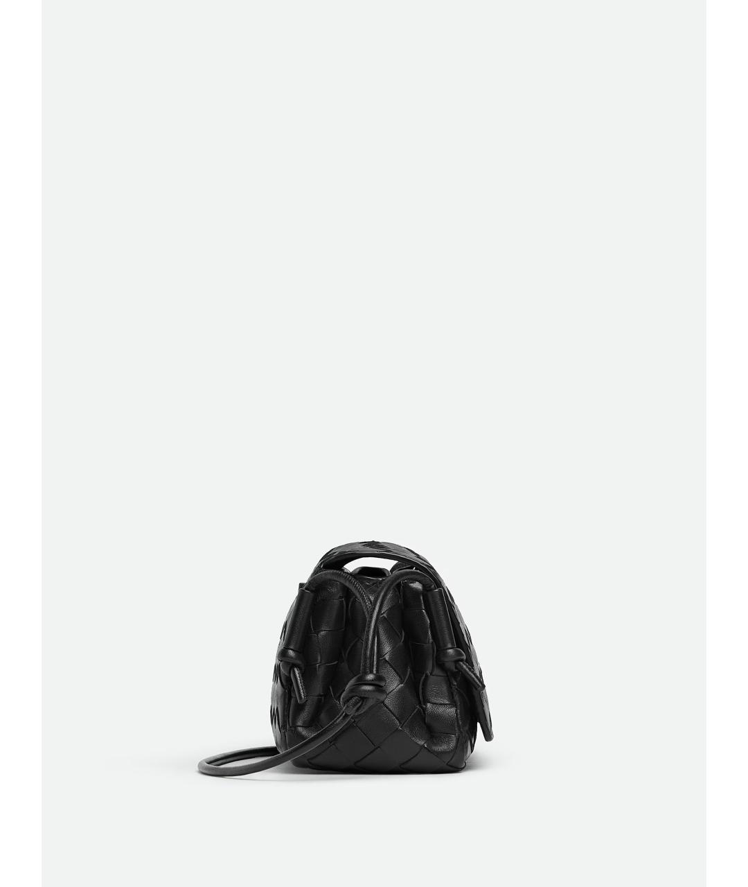 BOTTEGA VENETA Черная кожаная сумка через плечо, фото 5