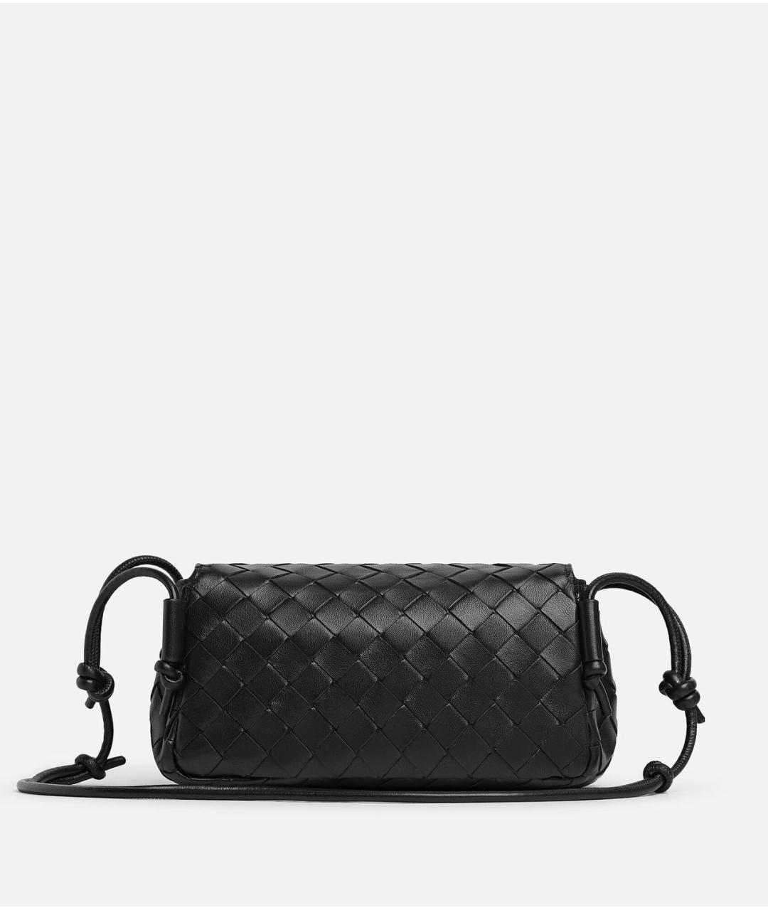 BOTTEGA VENETA Черная кожаная сумка через плечо, фото 3