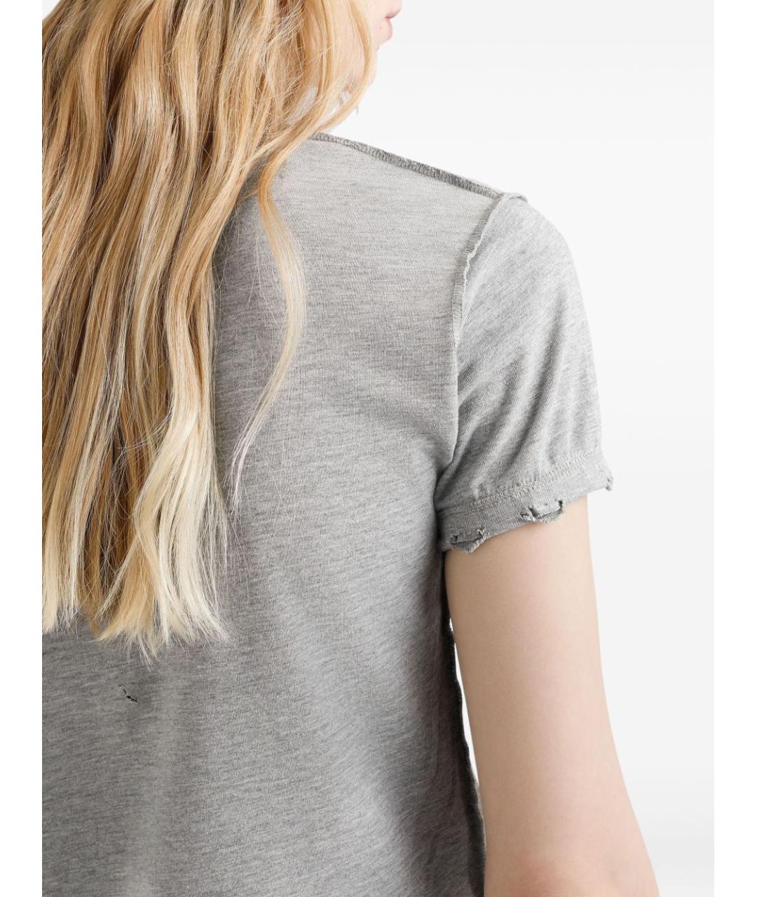 DOLCE&GABBANA Серая хлопковая футболка, фото 4