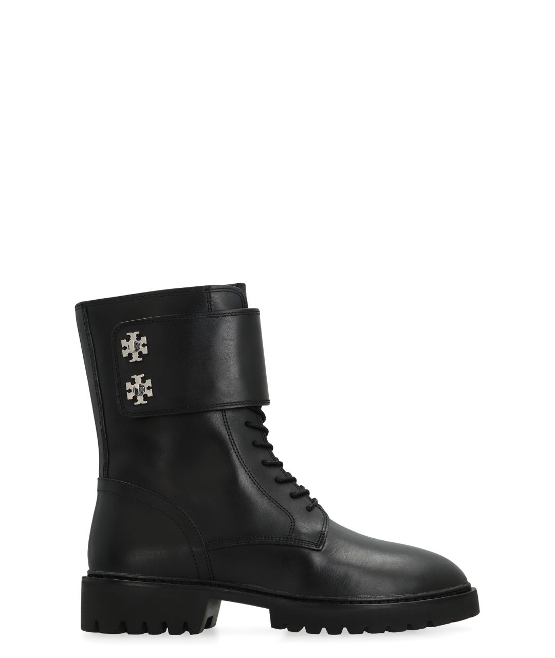 TORY BURCH Черные кожаные ботинки, фото 1