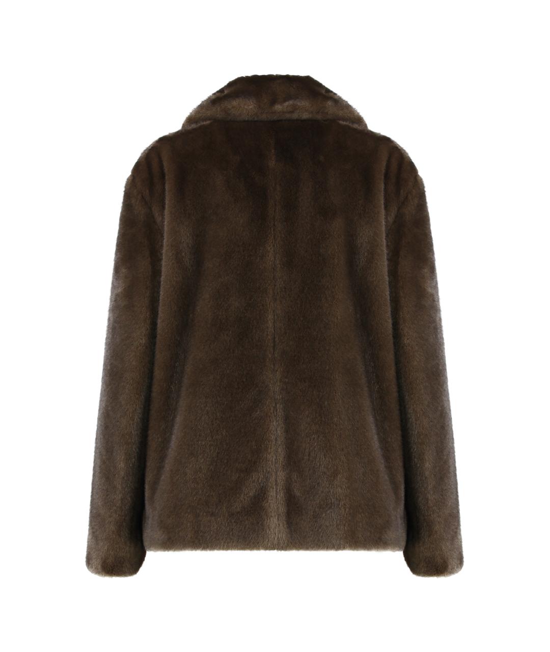 'S MAX MARA Коричневая полиэстеровая шуба, фото 2