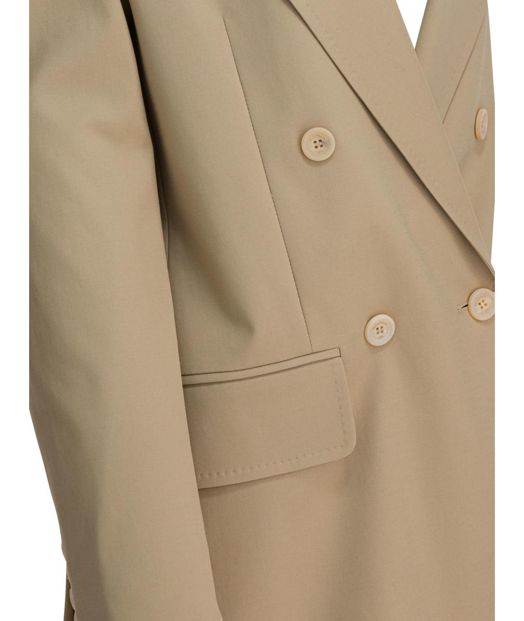 MAX MARA Бежевый хлопковый жакет/пиджак, фото 4