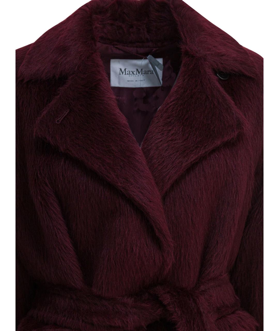 MAX MARA Бордовое шерстяное пальто, фото 3