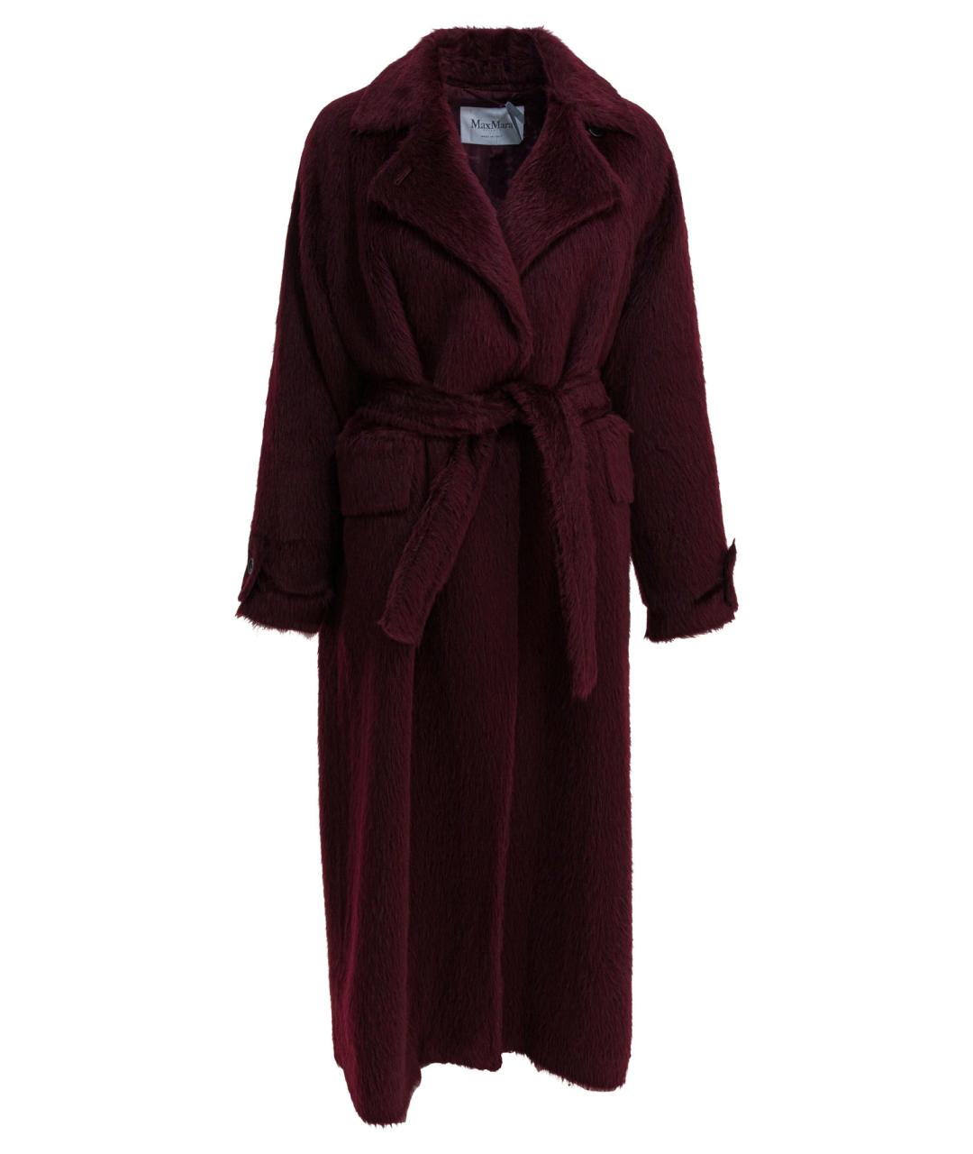 MAX MARA Бордовое шерстяное пальто, фото 1