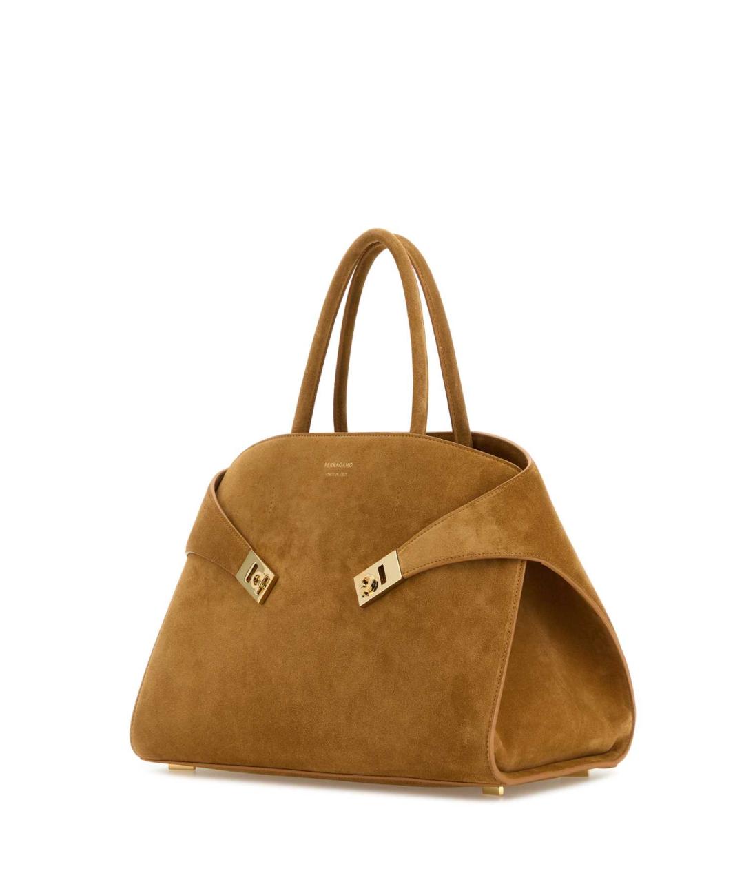 FERRAGAMO Бежевая кожаная сумка через плечо, фото 2