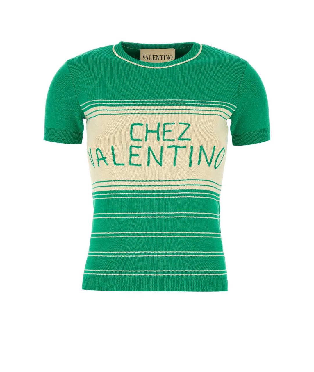VALENTINO Зеленая хлопковая футболка, фото 1
