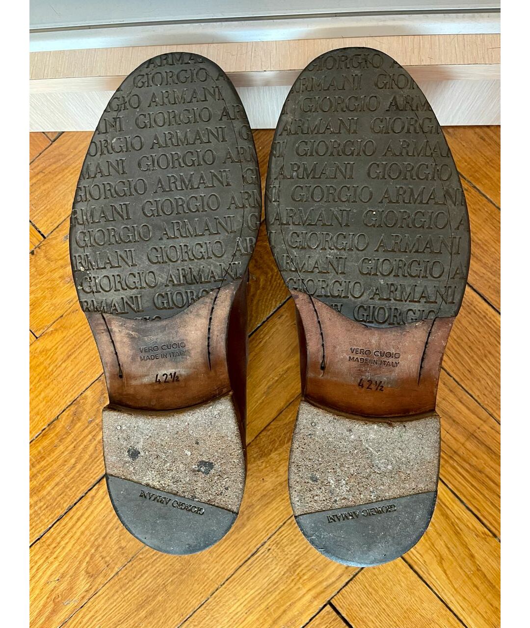 GIORGIO ARMANI Коричневые нубуковые туфли, фото 5