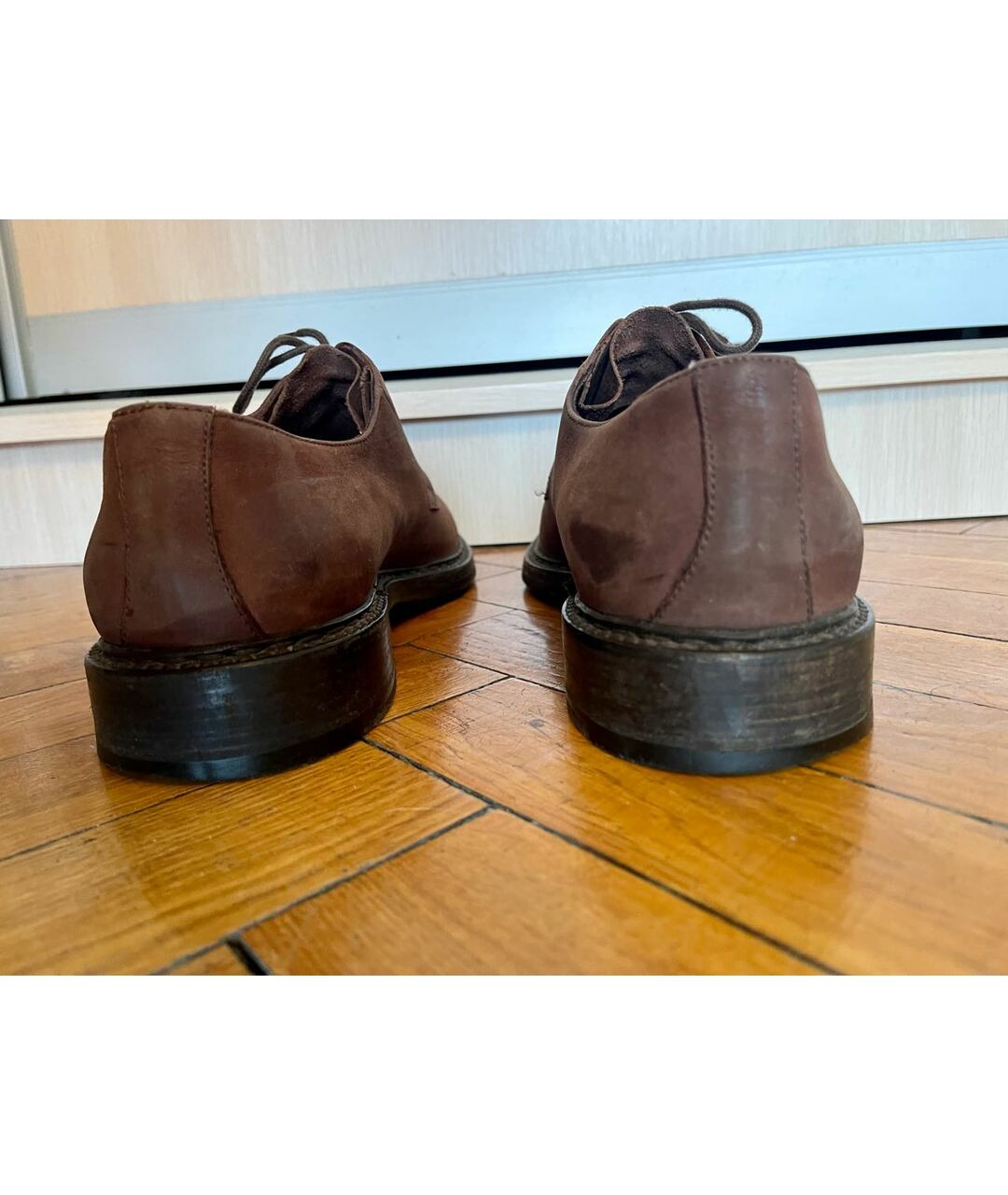 GIORGIO ARMANI Коричневые нубуковые туфли, фото 4