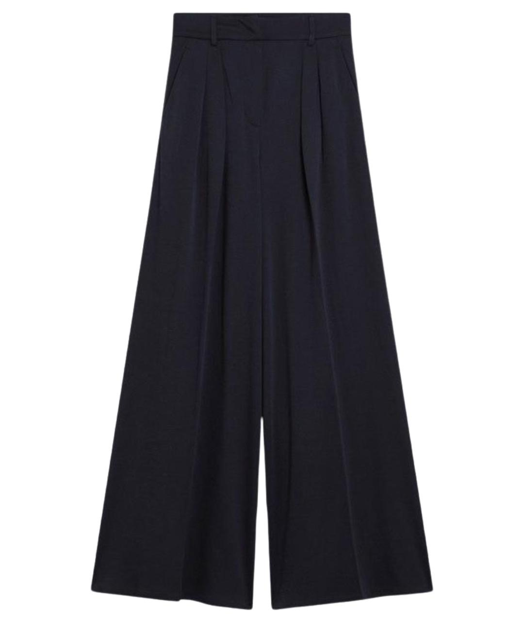 MAX MARA Синие шерстяные брюки широкие, фото 2