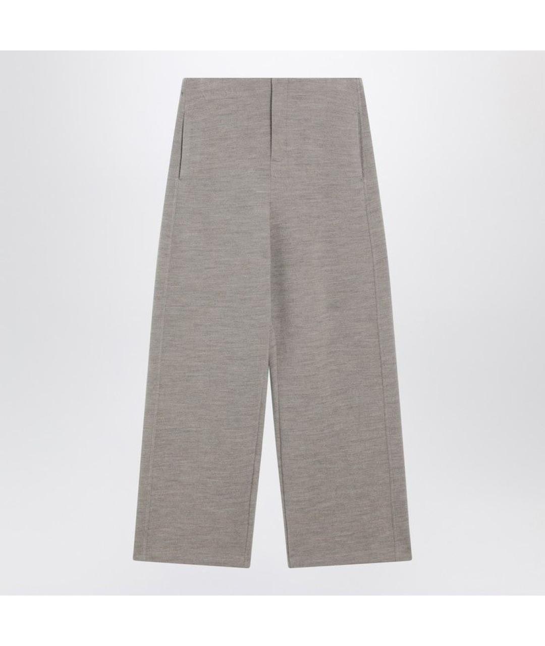 MAX MARA Серые шерстяные прямые брюки, фото 3