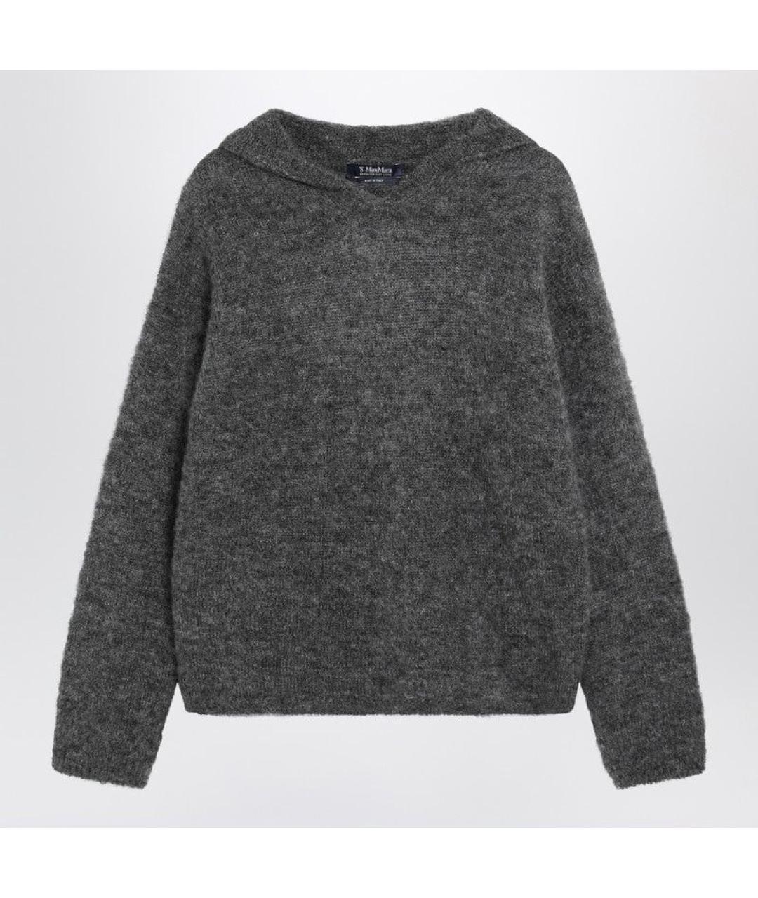 'S MAX MARA Серый шерстяной джемпер / свитер, фото 5