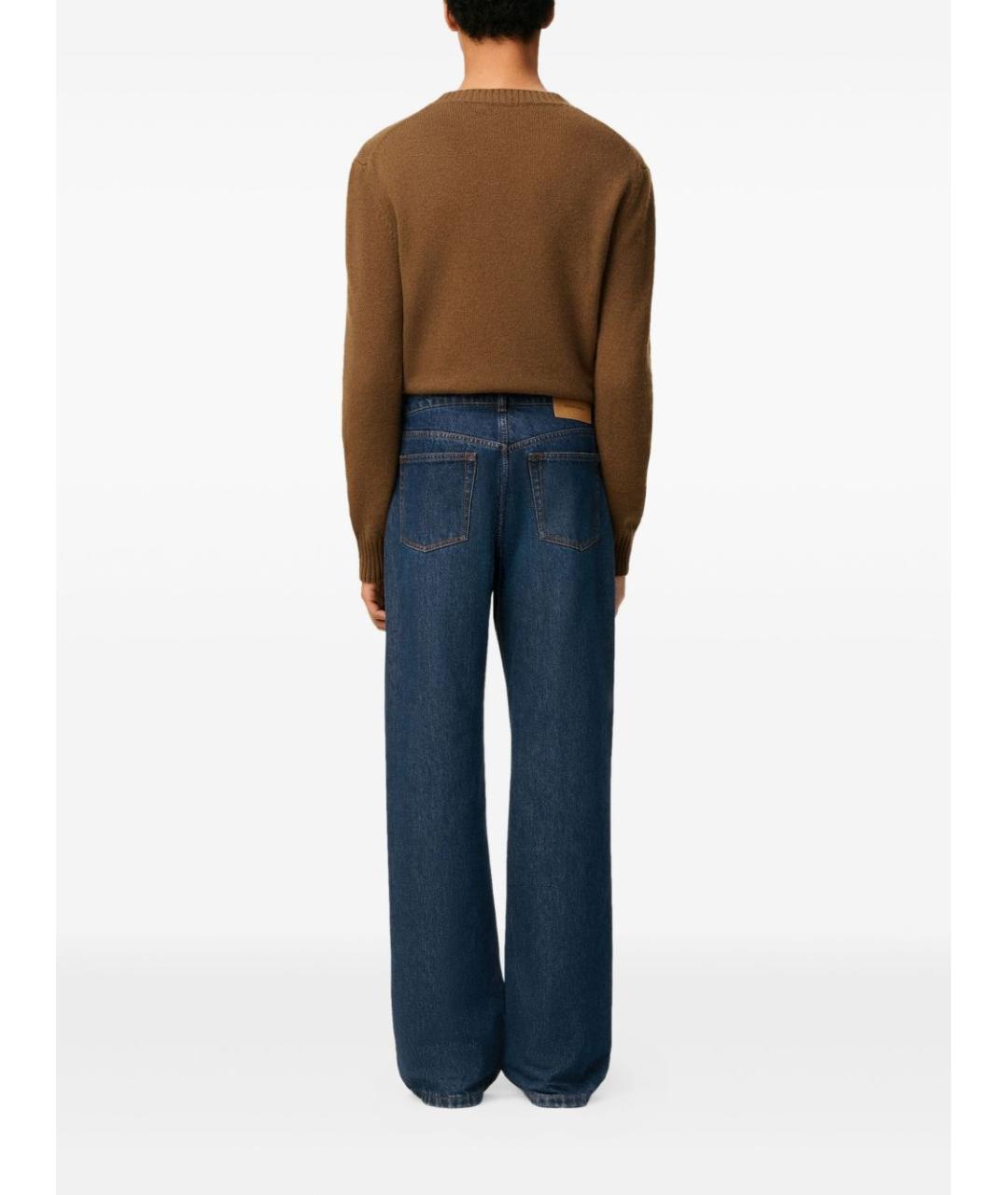 Ami Paris Синие хлопковые прямые джинсы, фото 2